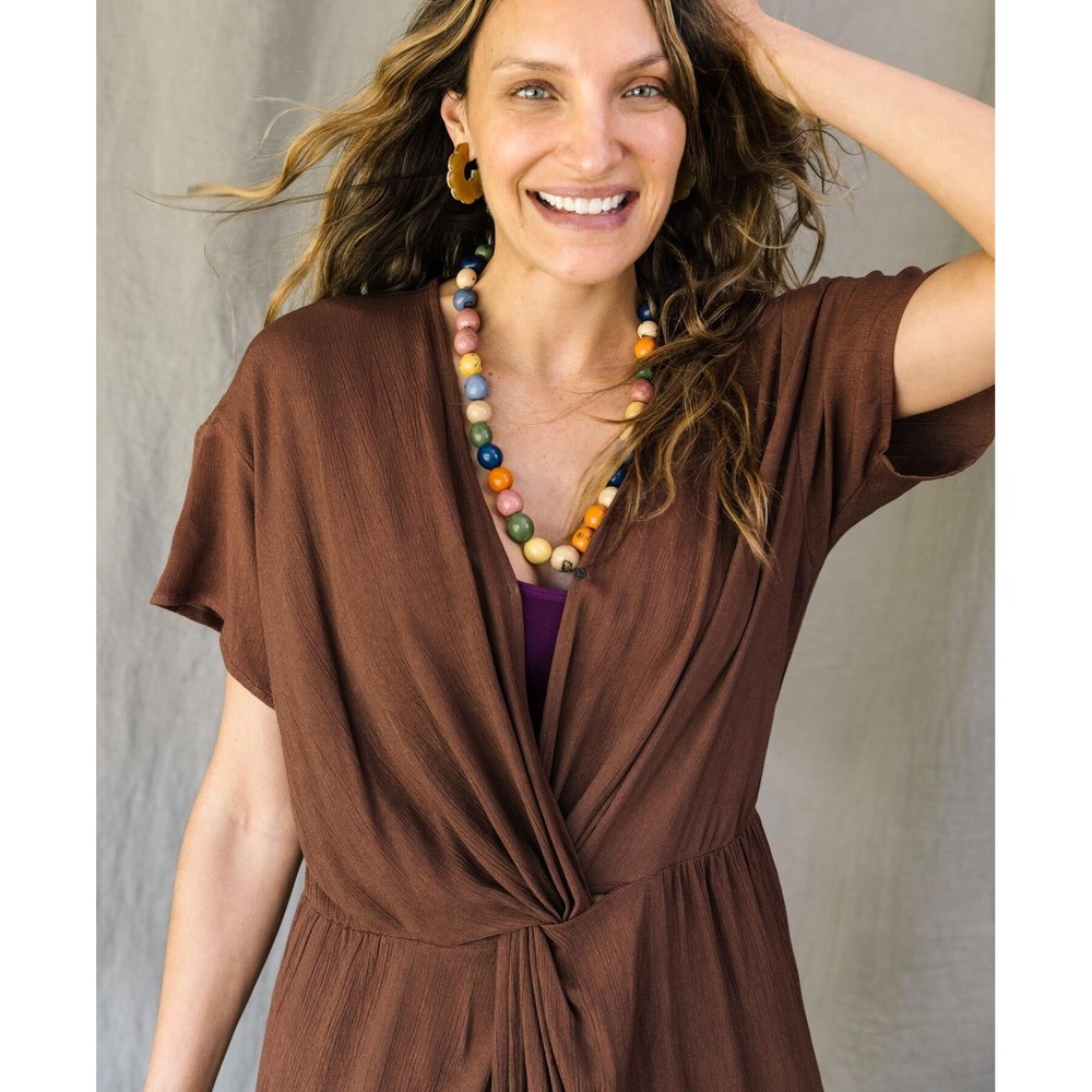 Noonday Collection Brown Midi Dress